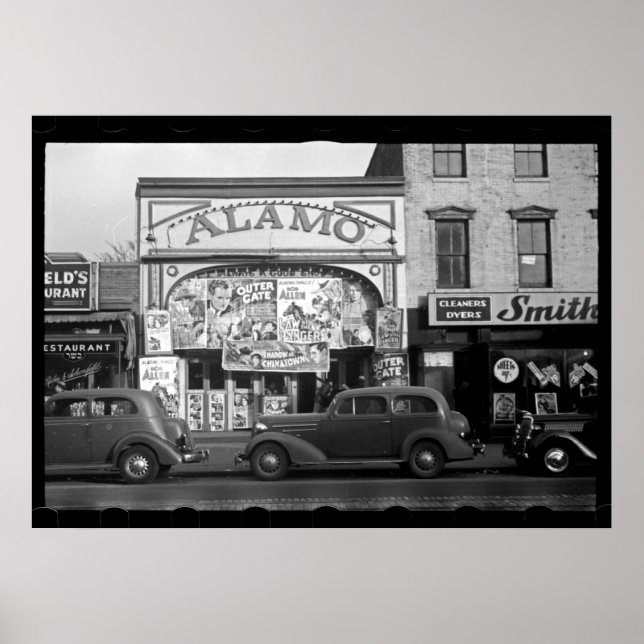 Fotografi över vintagens filmteater poster (Framsidan)