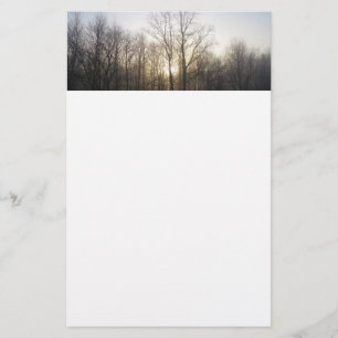 Fotografi över vinter Fog Sunrise Nature Brevpapper