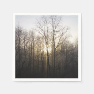 Fotografi över vinter Fog Sunrise Nature Pappersservett