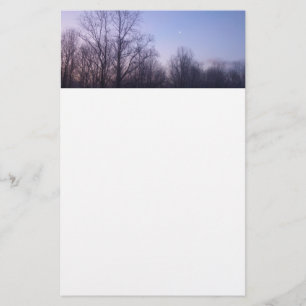 Fotografi över vintermorgonlandskapet Måne Brevpapper
