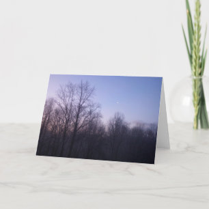 Fotografi över vintermorgonlandskapet Måne Kort