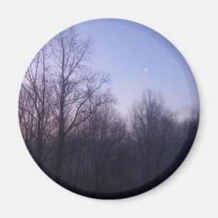 Fotografi över vintermorgonlandskapet Måne Magnet
