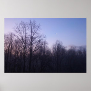Fotografi över vintermorgonlandskapet Måne Poster
