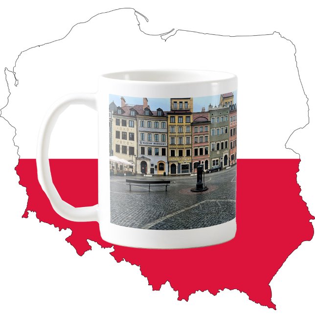 Fotografi över Warszawa Old Town Poland Kaffemugg (Skapare uppladdad)