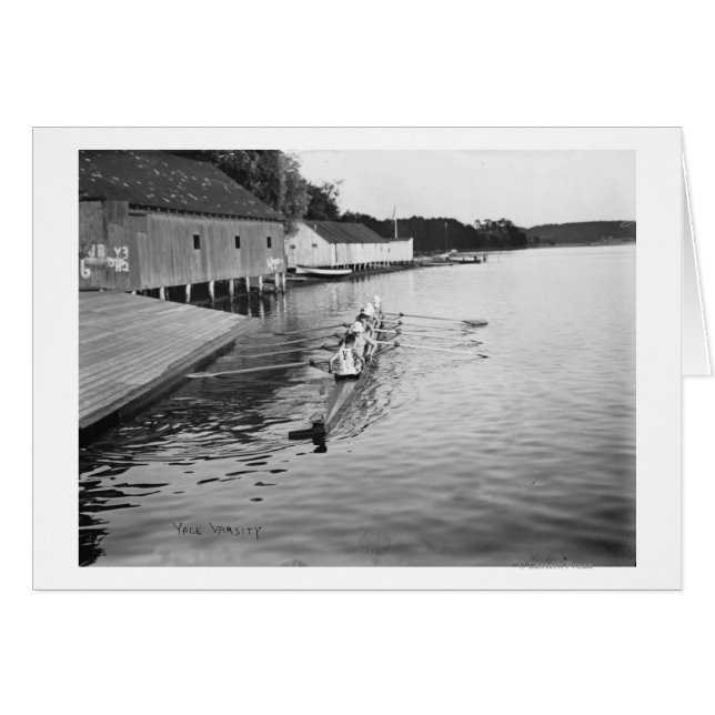 Fotografi över Yale Universiteten Rwing Crew Team Hälsningskort (Framsidan Horizontal)