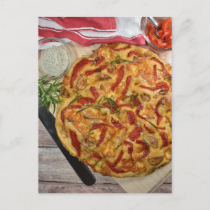 Fotografi på italienska Focaccia Red Pepper Bread Vykort