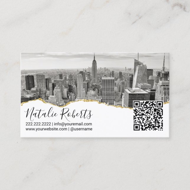 Fotografi - QR-Anpassningsbar - Fotominimalister Visitkort (Framsida)
