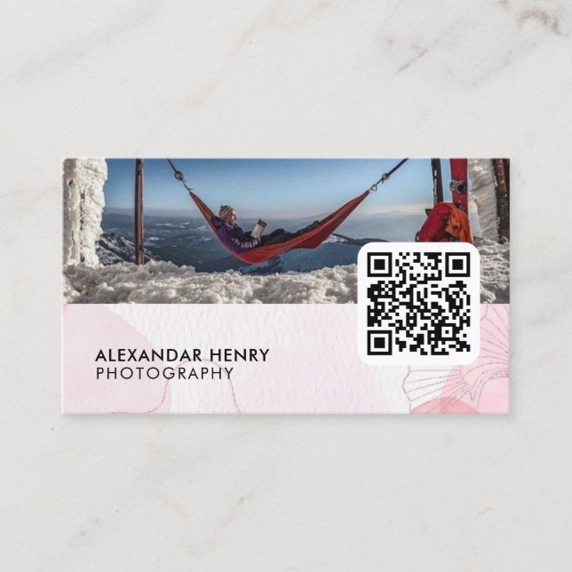 Fotografi QR-kod | Modern fotofotoskrivare Bu Visitkort (Framsida)