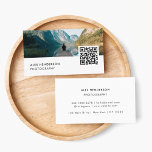 Fotografi QR-kod | Modern fotoskrivare Visitkort<br><div class="desc">En enkel anpassningsbar-fotoaffärskort i ett modernt minimalistiskt stil som lätt kan uppdateras med din QR-kod,  fotografi och kontaktuppgifter. Perfektens fotografiska design för en fotograf,  designer eller någon som tittar för ett fotografiskt affärskort!</div>