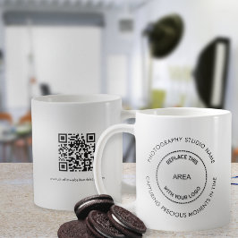 Fotografi Studio QR-Logotyp, citat Kaffemugg