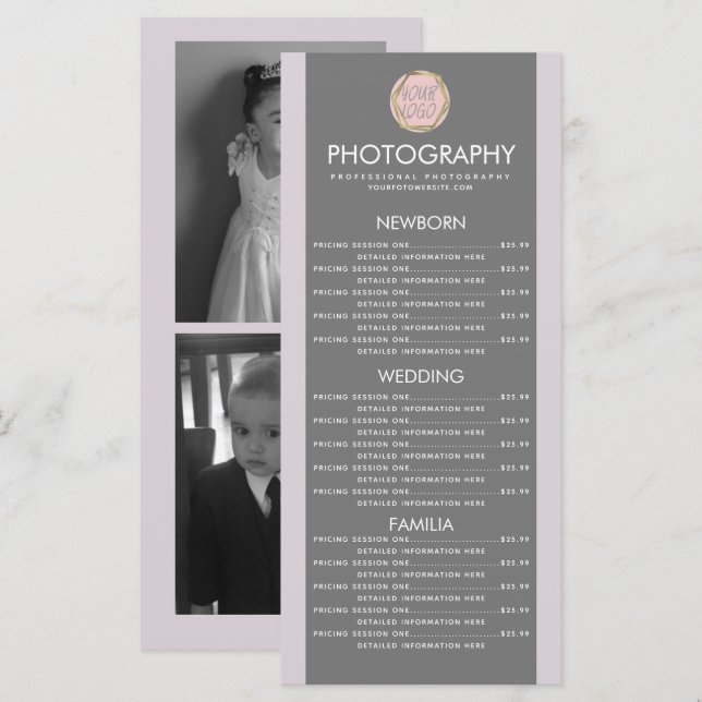 Fotografi Verksamhet Din Logo Jordton Meny (Fram/baksida)