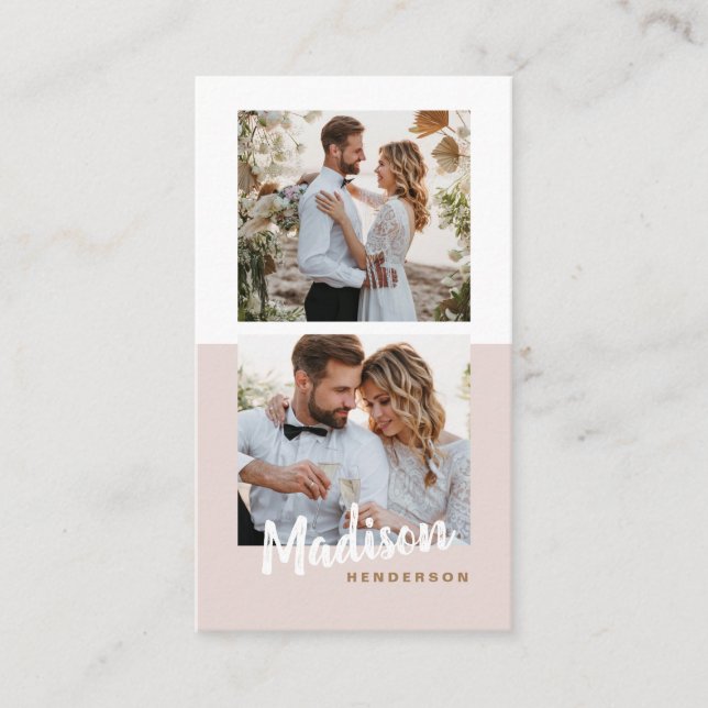 Fotografi - Vit foto med modern minimal Snyggt Visitkort (Framsida)