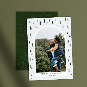 Fotografibåge för Winter Träd Cute God jul 1 Julkort