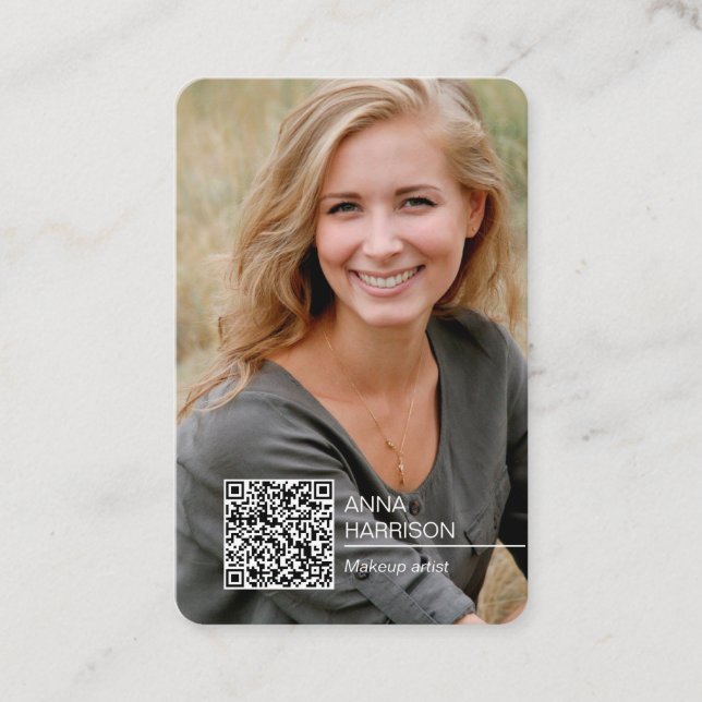Fotografibild för QR-chic för modern trendig Visitkort (Framsida)