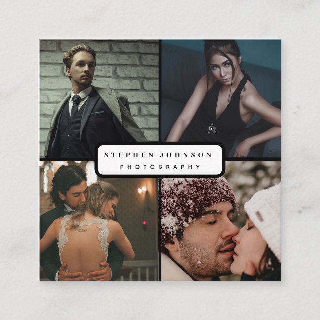 Fotografibilder av modern elegant QR-kod Fyrkantigt Visitkort (Framsida)