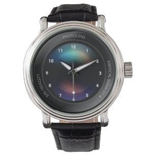 Fotografidesign för kameralins armbandsur