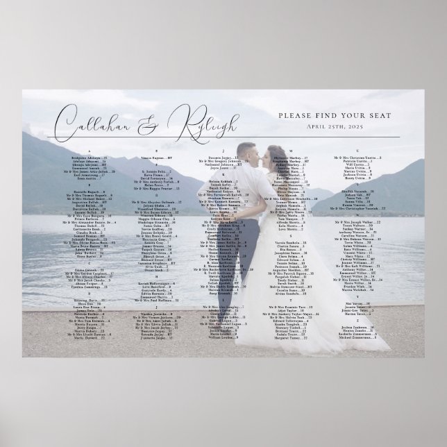 Fotografidiagram med alfabetisk bröllop, elegant poster (Framsidan)