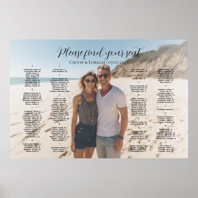 Fotografidiagram med alfabetisk elegant bröllop poster (Framsidan)