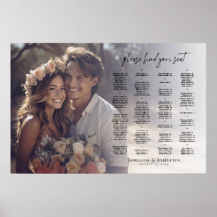 Fotografidiagram med alfabetisk elegant bröllop poster