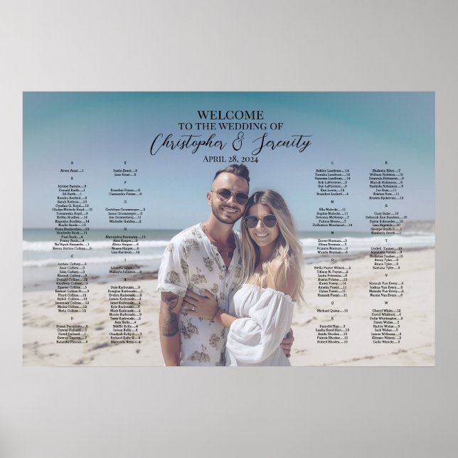Fotografidiagram med alfabetisk elegant bröllop poster (Framsidan)