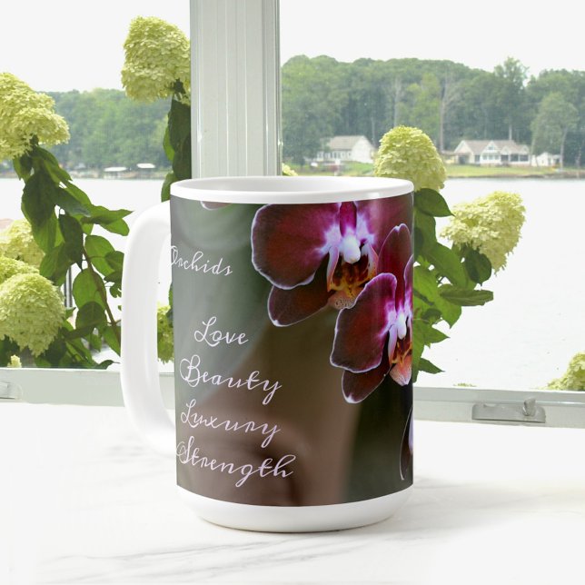 Fotografier av Exotic Lila Orchid Flowers Kaffemugg (Skapare uppladdad)