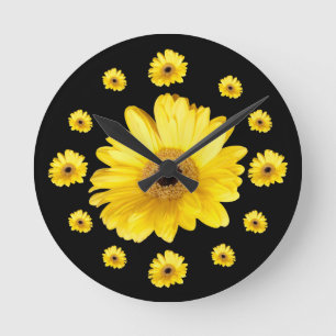 Fotografier av Gult Gerber Daisy Rund Klocka
