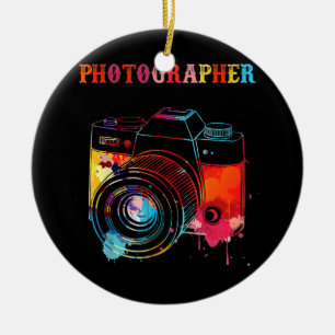 Fotografier av klassiskt grafiskt kamerafotografi julgransprydnad keramik