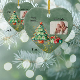 Fotografier för vattenfärgen Julgran 2 Julgransprydnad Keramik