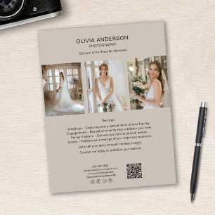 Fotografier Foto QR Social Media Beige Business Reklamblad