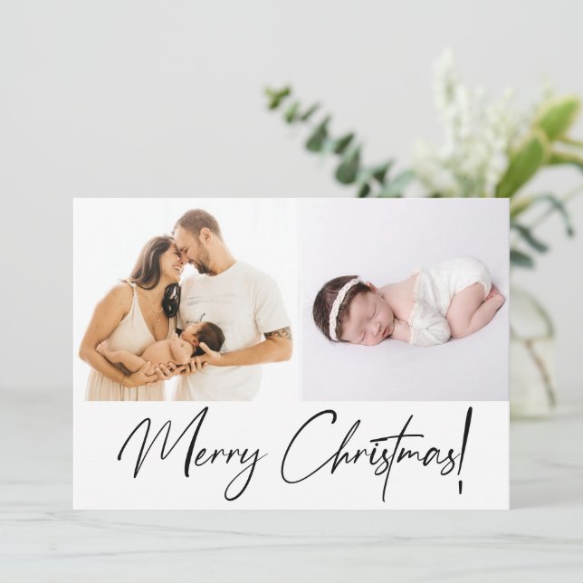 Fotografier i Modern God jul Script-familjen Julkort (Stående Fram)