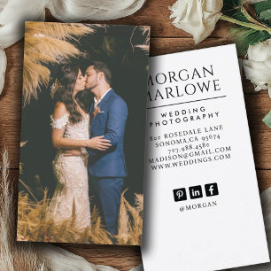 Fotografiet Modern Bride Groom Photo Bröllop Visitkort