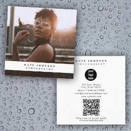 Fotografiet Modern Business Logotyp Photo QR-kod Fyrkantigt Visitkort