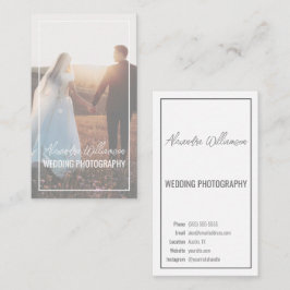 Fotografiet Modern Elegant Simple Bröllop Photo Visitkort