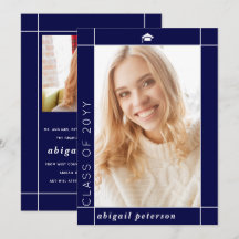 Fotografiet Modern navy blue Class of 2025 student