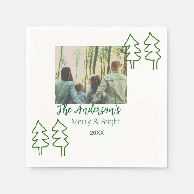 Fotografiet namn grönt Julgran Pappersservett (Framsidan)