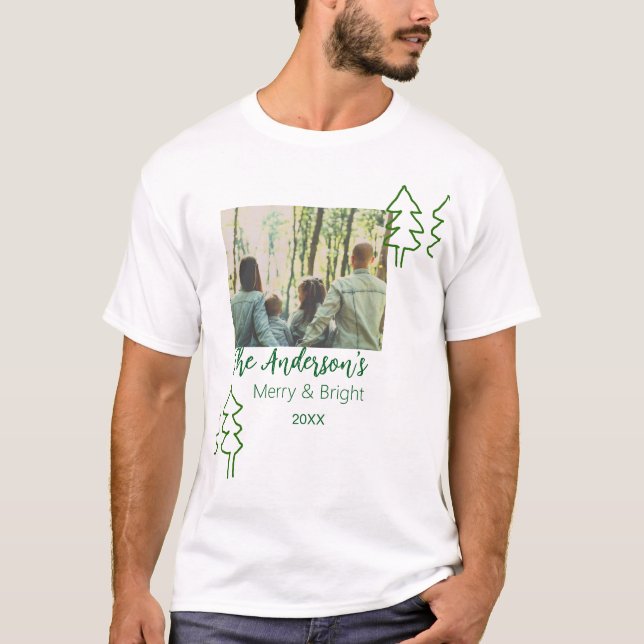 Fotografiet namn grönt Julgran T Shirt (Framsida)