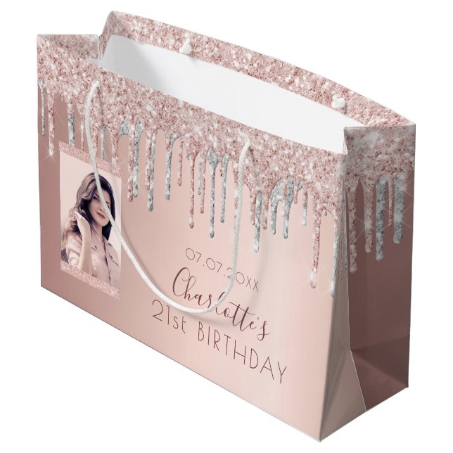 Fotografiet ro guld glitter vid rosa vid silver na (Baksidan Vinklad)