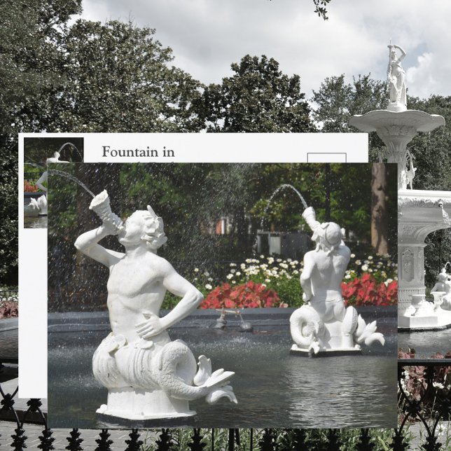 Fotografiet Savannah GA Forsyth Park Fontän Vykort (Skapare uppladdad)