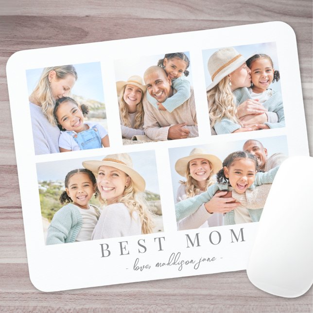 Fotografifamiljen Best Mamma Anpassningsbar Collag Musmatta (Best Mom Custom Photo Family Collage Mouse Pad )
