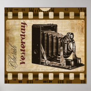 Fotografifilm med vintage kamera poster