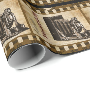 Fotografifilm med vintage kamera presentpapper
