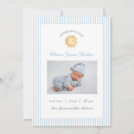 Fotografifödelse Cute Sol Blue Baby Meddelande