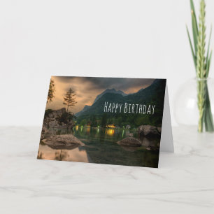 Fotografifödelsedag för kvällsberget Sjö Kort