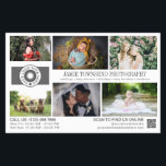 Fotografiföretag för Professionell av fotomall Flygblad<br><div class="desc">Vita flygblad i marknadsföring för en personlig för professionell med foton, logotyper, kontaktinformation, anpassningsbar och QR-kod med grått typsnitt mot vit bakgrund. Befordra ditt fotoföretag med den här personligen för fotokollage med sex av dina fantastiska foton på ena sidan och ett större foto på den andra så att du kan...</div>
