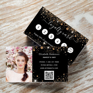 Fotografiföretag för stoft qr-kod för Black guld g Lojalitetskort