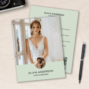 Fotografiföretaget Modern Anpassningsbar Photo QR Reklamblad