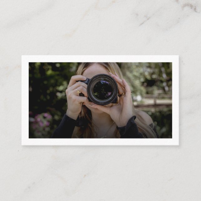 Fotografifoto för det moderna Trendiget Fullt Visitkort (Framsida)