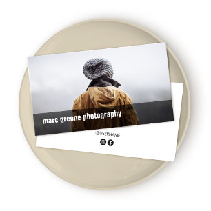 Fotografifoto med enkel frilansfotoskrivare visitkort