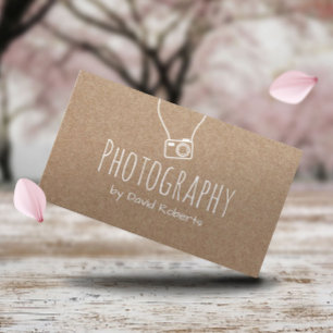 Fotografifotograf Camera Rustic Kraft Visitkort