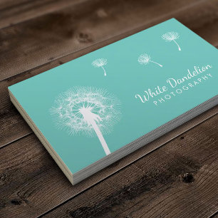 Fotografifotograf Dandelion Light Teal Photography Visitkort